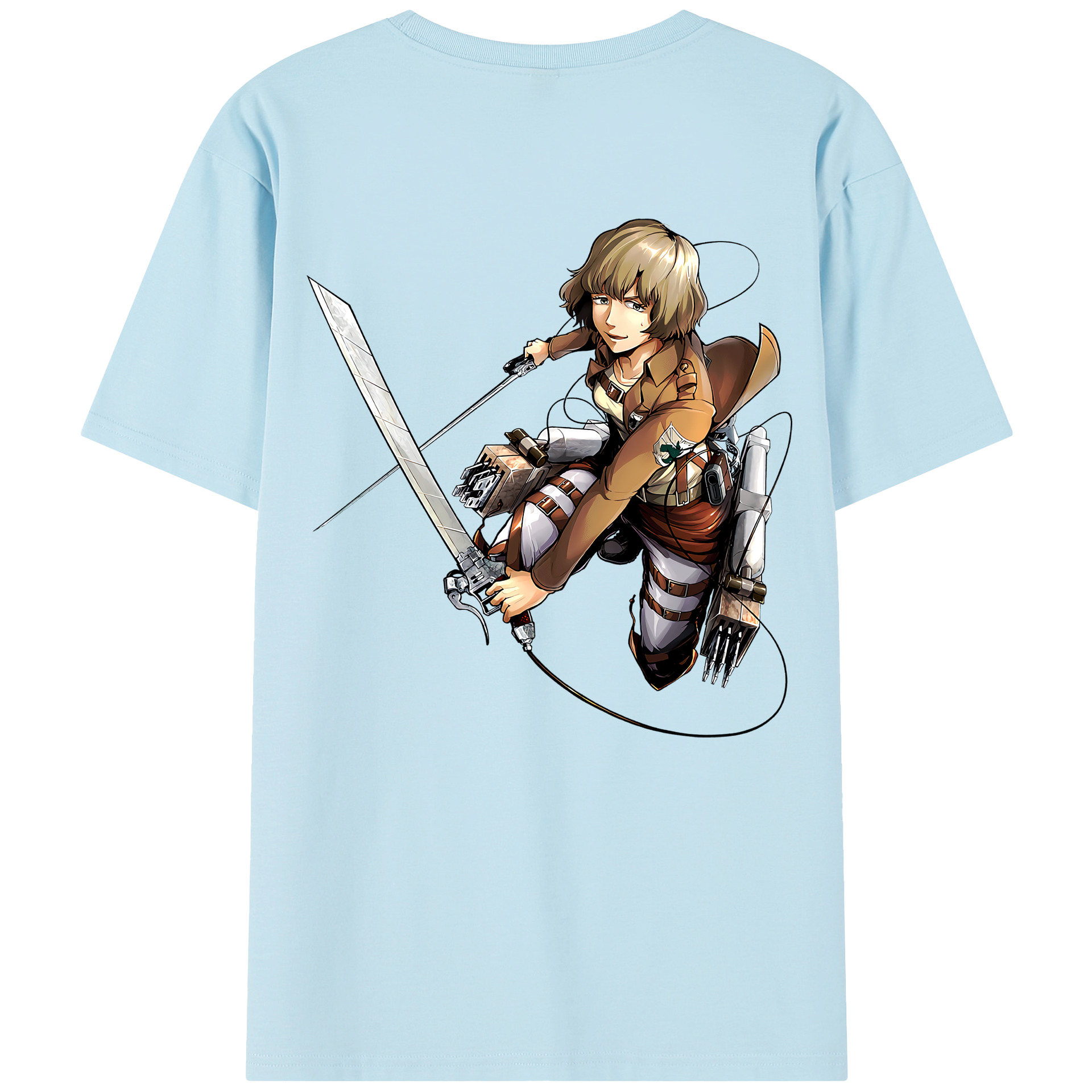 （画像用） 進撃の巨人 ヒツチ Attack on Titan Hitch 綿100％半袖Tシャツ（背面プリント）